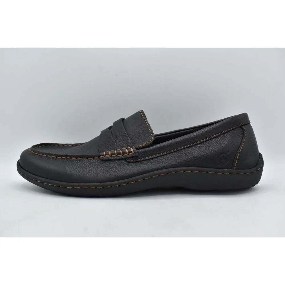 Born Mens Size 11 Simon III Black‎ Full Grain Leather Slip On Loafers Shoes